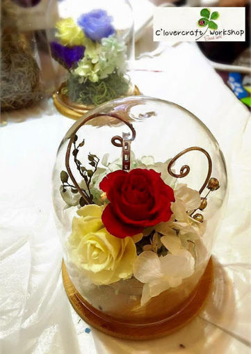 圖片 Preserved Flower 保鮮花系列～圓型玻璃瓶戒指座班