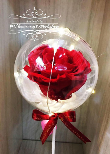 圖片 玫瑰花水晶球