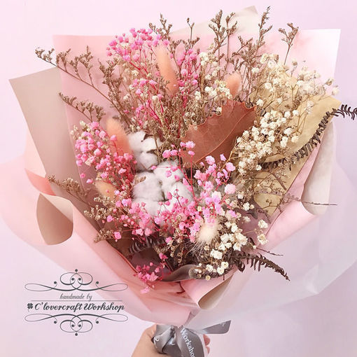 圖片 綿綿花乾燥花束